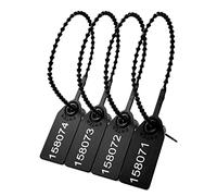 Lot de 1 000 étiquettes de sécurité numérotées en plastique pour extincteurs, languettes de sécurité jetables autobloquantes (noir)