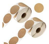 Lot de 1 000 étiquettes rondes en papier kraft marron de 2,5 cm - Papier autocollant inscriptible pour bocaux et conserves