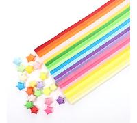 Lot de 1 000 feuilles de papier origami en forme d'étoile, double face, 20 couleurs vives, bandes de papier pliable en forme d'étoile, bandes de papier origami pour créatifs, décoration (couleur unie)
