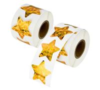 Lot de 1 000 grands autocollants holographiques en forme d'étoile dorée de 3,8 cm, autocollants métalliques à paillettes pour récompense des parents, des enseignants et des enfants