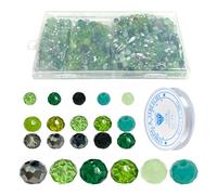 Lot de 1 000 perles en verre à facettes avec 1 corde de perles, perles rondes en cristal colorées, pour bracelets, colliers, boucles d'oreilles, pendentifs, fabrication de pendentifs, perles rondes,