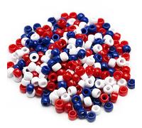 Lot de 1 000 perles Pony couleur drapeau 6 x 9 mm en vrac pour fabrication de bracelets, colliers, bijoux, boucles d'oreilles, tressage des cheveux