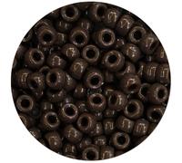 Lot de 1 000 perles Pony en acrylique Kandi pour bracelets d'amitié, fabrication de bijoux, tressage de cheveux, loisirs créatifs - Marron - 6 x 9 mm