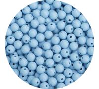Lot de 1 000 perles rondes en acrylique aigue-marine lisse de 6 mm, boules en acrylique, perles en gomme, perles en résine plastique, pour la fab