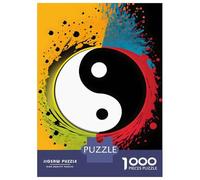 Lot de 1 000 puzzles pour adolescents Harmonie en couleur Yin Yang casse-tête jeu mais amusant et humoristique cadeaux uniques pour anniversaire et Noël 52 x 38 cm
