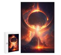 Lot de 1 000 puzzles The Sun Eclipse pour adultes Décoration murale Motif d'assemblage Cadeau pour toute la famille