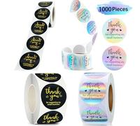 Lot de 1 000 rouleaux d'autocollants « Thank You for Supporting My Small Business » de 3,8 cm - Étiquettes autocollantes personnalisées pour mariage, fête d'anniversaire