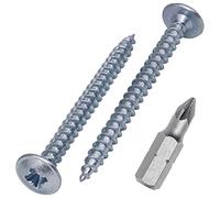 (Lot de 1 000) Vis à bois en acier zingué 3,5 x 40 mm Vis à métal Tête bombée modifiée Auto-taraudeuse (1000, 3,5 x 40 mm)