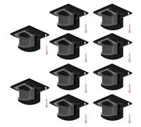 Lot de 1/10/30/5 boîtes à bonbons en forme de capuchon avec dôme transparent et pompons assortis pour cadeaux, grand lot de cartes de remise de diplôme