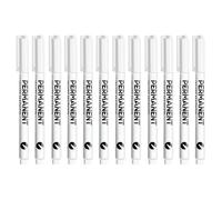 Lot de 1/12 marqueurs permanents blancs à pointe de 0,2 mm, séchage rapide, résistants à l'eau, pour la fabrication de cartes, la peinture, le papier, le cuir, le bois, le métal