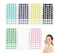 Lot de 1 120 patchs hydrocolloïdes à boutons en forme d'étoile, 7 couleurs, autocollants pour boutons d'acné, autocollants mignons à boutons (taille 10/12/14 mm)