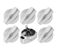 Lot de 1, 2, 3, 4, 5, ou 6 bouton de cuisinière au gaz (argent, chrome) Pack Quantity: 6