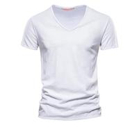 Lot de 1/2/3 T-Shirts à Manches Courtes Homme Été Tee Shirt Décontracté en Coton Haut Col V Couleur Unie T-Shirt Confortable Respirant Casual Tops 2025