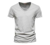 Lot de 1/2/3 T-Shirts à Manches Courtes Homme Été Tee Shirt Décontracté en Coton Haut Col V Couleur Unie T-Shirt Confortable Respirant Casual Tops 2025