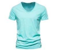 Lot de 1/2/3 T-Shirts à Manches Courtes Homme Été Tee Shirt Décontracté en Coton Haut Col V Couleur Unie T-Shirt Confortable Respirant Casual Tops 2025