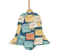 Lot de 1, 2, 4, 6 décorations de Noël en bois imprimé - 4 formes au choix : ange, cloche, arbre, bonhomme de neige | Bois sculpté respectueux de l'environnement pour décoration de sapin de Noël avec