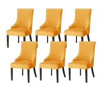 Lot de 1/2/4/6 housses de chaise de luxe en velours doux et en peluche douce, dos incurvé et élastique pour cuisine, hôtel et décoration d'intérieur.