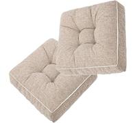 Lot de 1/2/4 Carré Galette de Chaise, Coussin Chaise Cuisine, 9-10cm Épais Coussins de Sol D'Interieur for Intérieur et Extérieur, Bureau, Salle À Manger, Maison, Jardin(10,2pcs:45cm/18in)