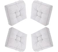Lot de 1/2/4 Carré Galette de Chaise, Coussin Chaise Cuisine, 9-10cm Épais Coussins de Sol D'Interieur for Intérieur et Extérieur, Bureau, Salle À Manger, Maison, Jardin(08,4pcs:50cm/20in)