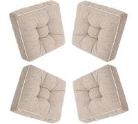 Lot de 1/2/4 Carré Galette de Chaise, Coussin Chaise Cuisine, 9-10cm Épais Coussins de Sol D'Interieur for Intérieur et Extérieur, Bureau, Salle À Manger, Maison, Jardin(10,4pcs:40cm/16in)