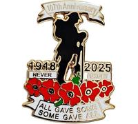 Lot de 1/2/5/10 broches coquelicot 2025 pour le jour du Souvenir Lest We Forget - Broche décorative, cadeaux, Zinc