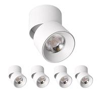 Lot de 1/2/5 disques Lumineux LED, plafonniers en saillie, Garniture de déflecteur, Globe oculaire, projecteur de rénovation, Angle réglable, Spot Plat, cardan, Downlight 10 x 7 cm