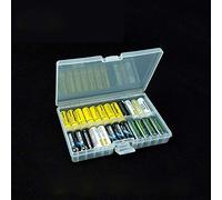 Lot de 1/2 boîtes de rangement en plastique rigide pour 48 piles AAA Transparent