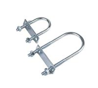 Lot de 1/2 boulon en U galvanisé en acier au carbone conforme à la norme nationale, tige filetée allongée en U, collier de serrage for tuyau d'eau M6(2set 6x44x88)