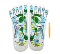 Lot de 1/2 chaussettes de réflexologie - Chaussettes d'acupression respectueuses de la peau - Chaussettes anglaises de massage des pieds confortables pour les débutants en massage des pieds