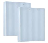 Lot de 1/2 classeurs à anneaux ronds bleus à rayures verticales de 2,5 cm et demi avec presse-papiers, 200 feuilles