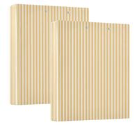 Lot de 1/2 classeurs esthétiques à rayures oranges et blanches de 2,5 cm et demi pouces avec poches, 200 feuilles