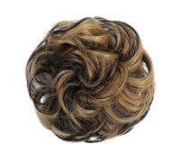 Lot de 1/2 extensions de cheveux en queue de cheval pour femmes et filles - Cheveux synthétiques bouclés - Bandeau élastique - Chignon - Chignon - Moelleux