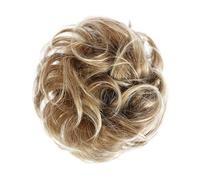 Lot de 1/2 extensions de cheveux en queue de cheval pour femmes et filles - Cheveux synthétiques bouclés - Bandeau élastique - Chignon - Chignon - Moelleux