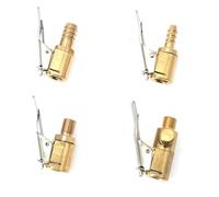 Lot de 1, 2 ou 4 connecteurs de valve de gonflage de pneu de voiture, adaptateur à clip, valve de roue en laiton for pompe gonflable(Yellow White)