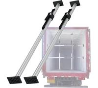 Lot de 1, 2 ou 4 grandes barres de chargement réglables à cliquet, barre stabilisatrice de chargement, barre de séparation de chargement robuste pour fourgons et réfrigérateurs fermés (argenté, 2 pi