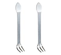 Lot de 1/2 râteaux à bonsaï en acier inoxydable à 3 dents avec spatule, outil de jardinage pour l'entretien des plantes d'intérieur et d'extérieur