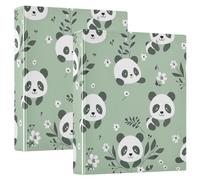 Lot de 1/2 reliures rondes à anneaux ronds avec poches pour fournitures de bureau Vert layette 3,8 cm