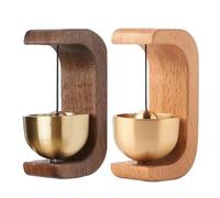 Lot de 1/2 sonnette de porte en bois - Décoration en bois - Sonnette de porte magnétique en bois avec laiton - Sonnette de porte de bienvenue en bois pour porte, restaurant