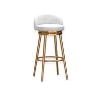 Lot de 1/2 tabourets de bar en velours - Chaise de comptoir rembourrée pivotante avec cadre en métal à dossier bas pour cuisine, salle à manger, terrasse, île - Élégant et confortable