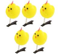 Lot de 1/20 pinces à cheveux en forme de poulet jaune pour enfants