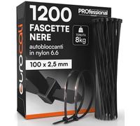 Lot de 1 200 colliers de serrage en nylon 6,6 100 x 2,5 mm pour câbles et câbles autobloquants pour électricien et bricolage Serrage avec dents antidérapantes résistantes au feu et au gel, couleur
