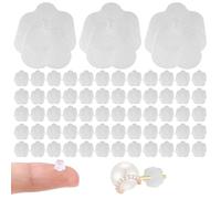 Lot de 1 200 fermoirs de boucles d'oreilles en plastique pour clous d'oreilles et pendants 3 x 4, 5 cm motif fleur avec trou fixation sécurisée