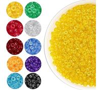 Lot de 1 200 perles poney de 6 x 9 mm, perles de piercing en plastique, perles de cheveux pour queue de cheval, fournitures de fabrication de bracelets et colliers