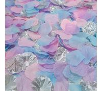 Lot de 1 200 pétales de rose artificiels en soie pour décoration de fête et mariage - Couleurs de sirène (rose clair, lilas, bleu clair, argenté)