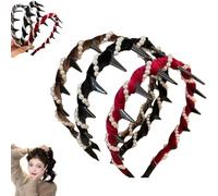 Lot de 1/3 bandeaux vintage en perles artificielles de cranium - Élégant et antidérapant - Accessoires pour cheveux rétro classiques avec anneau à dents (Combol)