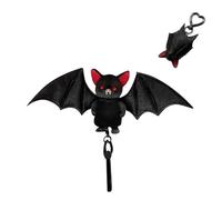 Lot de 1/3 porte-clés gothique 2 en 1 en forme de chauve-souris en peluche transformable en forme de chauve-souris pour sac à dos, sac à main, Noir - 1 pièce., 16 cm