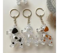 Lot de 1/4 porte-clés transparents en forme de poils de chien faits à la main en acrylique pour chiot, pendentifs, bijoux, porte-clés, 4,5 x 4,9 x 2,5 cm