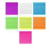 Lot de 1 500 feuilles de papier adhésif en PET coloré 7,6 x 7,6 cm - Petits blocs-notes lignés - Pour réfrigérateur, bloc-notes, calendrier, notes pour l'école