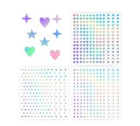 Lot de 1 800 mini autocollants holographiques à paillettes brillantes - Petits autocollants en forme de cœur - Tableau de comportement - Autocollants miniatures à faire soi-même - Pour l'école, la