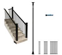 Lot de 1 à 10 axes réglables en fer pour escalier intérieur, grenier, villa et balustrade de balcon - Noir 100 cm à 150 cm de haut Longueur personnalisable
